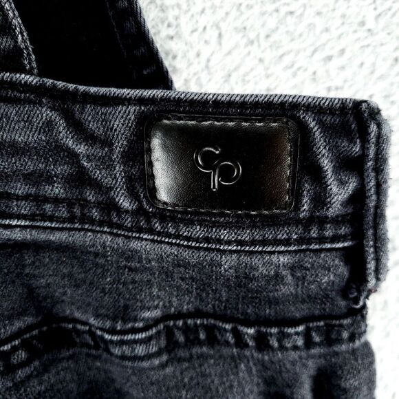 CELEBRITY PINK Boyfriend Destructed Denim Overalls Women 7/28 Racer Back Fade - Picture 12 of 16